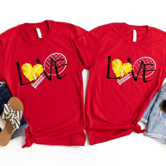 Love Tennis Shirts, Sports Mom Shirt, Tennis Shirt, Love Tennis Shirt - Picture 2 of 5